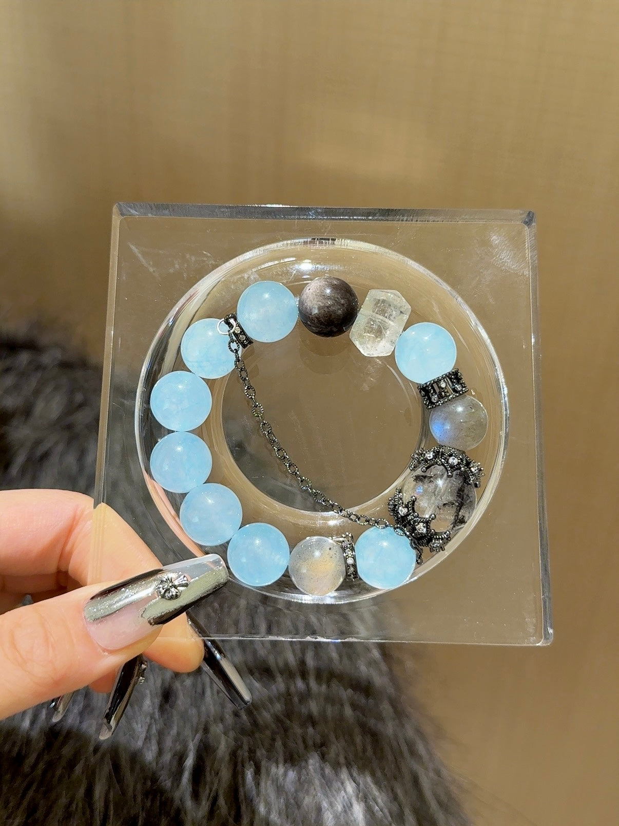▫️▪️ Blue chalcedony multi-treasure bracelet